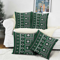 Fiji Masi Tapa Pattern Green Pillow Cover LT01 - Polynesian Pride