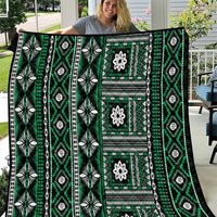 Fiji Masi Tapa Pattern Green Quilt LT01 Green - Polynesian Pride
