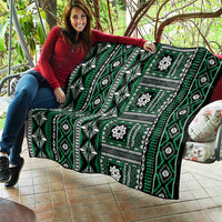 Fiji Masi Tapa Pattern Green Quilt LT01 - Polynesian Pride