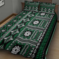 Fiji Masi Tapa Pattern Green Quilt Bed Set LT01 - Polynesian Pride