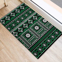 Fiji Masi Tapa Pattern Green Rubber Doormat LT01 - Polynesian Pride