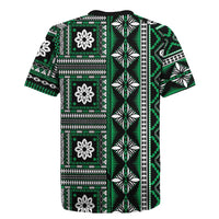 Fiji Masi Tapa Pattern Green Rugby Jersey LT01 - Polynesian Pride