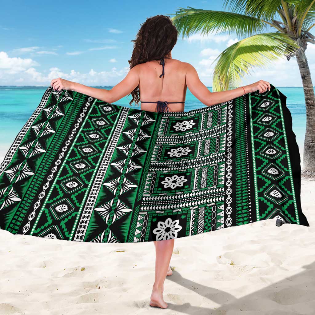 Fiji Masi Tapa Pattern Green Sarong LT01 - Polynesian Pride