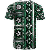 Fiji Masi Tapa Pattern Green T Shirt LT01 - Polynesian Pride