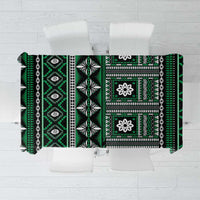 Fiji Masi Tapa Pattern Green Tablecloth LT01 Green - Polynesian Pride