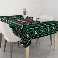 Fiji Masi Tapa Pattern Green Tablecloth LT01 - Polynesian Pride