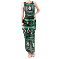 Fiji Masi Tapa Pattern Green Tank Maxi Dress LT01 Women Green - Polynesian Pride