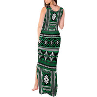 Fiji Masi Tapa Pattern Green Tank Maxi Dress LT01 - Polynesian Pride