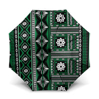 Fiji Masi Tapa Pattern Green Umbrella LT01 One Size Folded 11.42 inch Opened Diameter 37.4 inch Green - Polynesian Pride