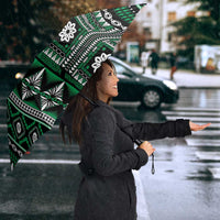 Fiji Masi Tapa Pattern Green Umbrella LT01 - Polynesian Pride