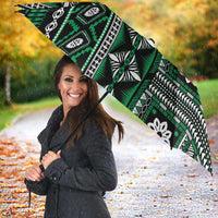 Fiji Masi Tapa Pattern Green Umbrella LT01 - Polynesian Pride