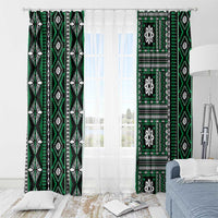 Fiji Masi Tapa Pattern Green Window Curtain LT01 - Polynesian Pride