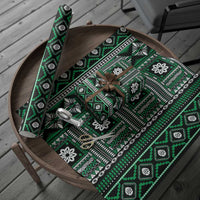 Fiji Masi Tapa Pattern Green Wrapping Paper LT01 - Polynesian Pride