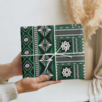 Fiji Masi Tapa Pattern Green Wrapping Paper LT01 - Polynesian Pride