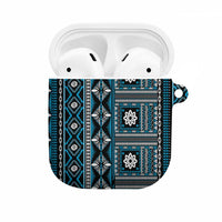 Fiji Masi Tapa Pattern Blue AirPods Case LT01 Blue - Polynesian Pride