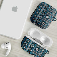 Fiji Masi Tapa Pattern Blue AirPods Case LT01 - Polynesian Pride