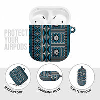 Fiji Masi Tapa Pattern Blue AirPods Case LT01 - Polynesian Pride