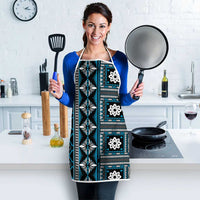 Fiji Masi Tapa Pattern Blue Apron LT01 - Polynesian Pride