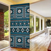 Fiji Masi Tapa Pattern Blue Door Cover LT01 - Polynesian Pride