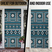 Fiji Masi Tapa Pattern Blue Door Cover LT01 - Polynesian Pride
