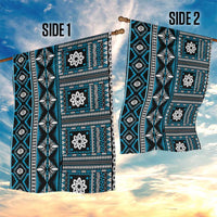 Fiji Masi Tapa Pattern Blue Garden Flag LT01 - Polynesian Pride