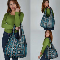 Fiji Masi Tapa Pattern Blue Grocery Bag LT01 - Polynesian Pride