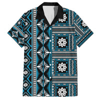 Fiji Masi Tapa Pattern Blue Hawaiian Shirt LT01 Blue - Polynesian Pride