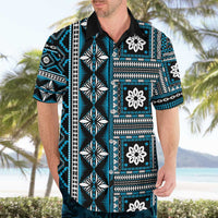 Fiji Masi Tapa Pattern Blue Hawaiian Shirt LT01 - Polynesian Pride