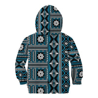 Fiji Masi Tapa Pattern Blue Kid Hoodie LT01 - Polynesian Pride