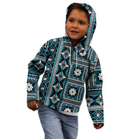 Fiji Masi Tapa Pattern Blue Kid Hoodie LT01 - Polynesian Pride