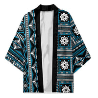 Fiji Masi Tapa Pattern Blue Kimono LT01 Unisex Blue - Polynesian Pride