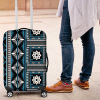 Fiji Masi Tapa Pattern Blue Luggage Cover LT01 Blue - Polynesian Pride
