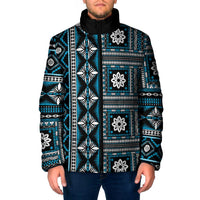 Fiji Masi Tapa Pattern Blue Padded Jacket LT01 Men Blue - Polynesian Pride