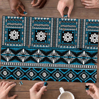 Fiji Masi Tapa Pattern Blue Puzzle LT01 - Polynesian Pride