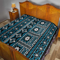 Fiji Masi Tapa Pattern Blue Quilt LT01 - Polynesian Pride