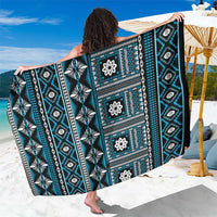 Fiji Masi Tapa Pattern Blue Sarong LT01 One Size 44 x 66 inches Blue - Polynesian Pride