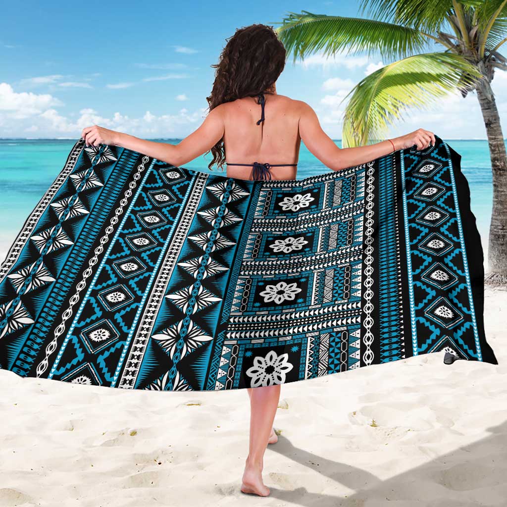 Fiji Masi Tapa Pattern Blue Sarong LT01 - Polynesian Pride