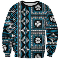 Fiji Masi Tapa Pattern Blue Sweatshirt LT01 Unisex Blue - Polynesian Pride