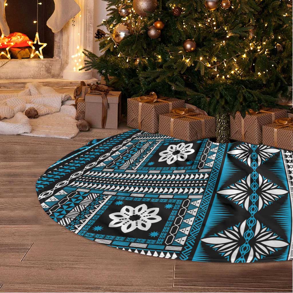 Fiji Masi Tapa Pattern Blue Tree Skirt LT01 - Polynesian Pride
