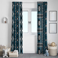 Fiji Masi Tapa Pattern Blue Window Curtain LT01 - Polynesian Pride