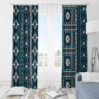 Fiji Masi Tapa Pattern Blue Window Curtain LT01 - Polynesian Pride