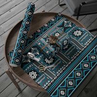 Fiji Masi Tapa Pattern Blue Wrapping Paper LT01 - Polynesian Pride