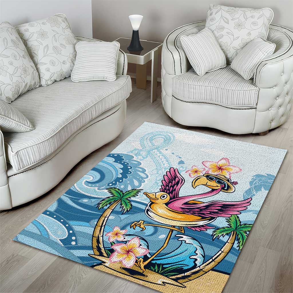 Hawaii Flamingo Area Rug Plumeria Tropical Beach LT01 - Polynesian Pride