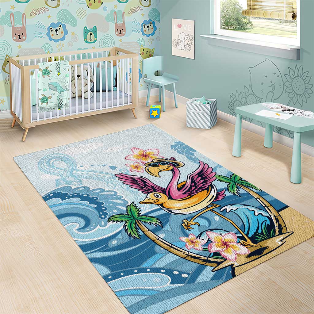 Hawaii Flamingo Area Rug Plumeria Tropical Beach LT01 - Polynesian Pride
