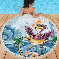 Hawaii Flamingo Beach Blanket Plumeria Tropical Beach LT01 - Polynesian Pride