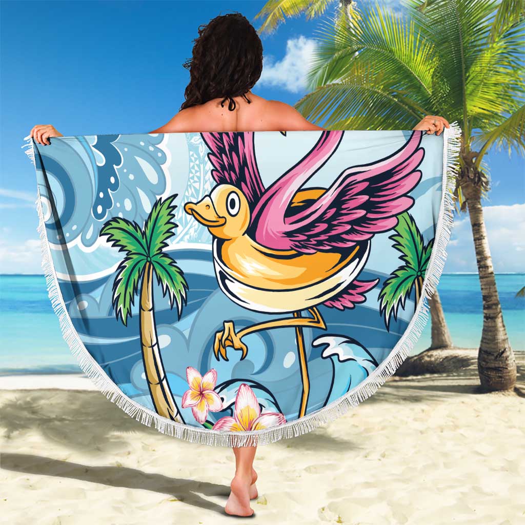 Hawaii Flamingo Beach Blanket Plumeria Tropical Beach LT01 - Polynesian Pride
