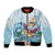 Hawaii Flamingo Bomber Jacket Plumeria Tropical Beach