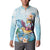 Hawaii Flamingo Button Sweatshirt Plumeria Tropical Beach