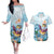 Hawaii Flamingo Couples Matching Off The Shoulder Long Sleeve Dress and Hawaiian Shirt Plumeria Tropical Beach