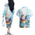 Hawaii Flamingo Couples Matching Off The Shoulder Long Sleeve Dress and Hawaiian Shirt Plumeria Tropical Beach